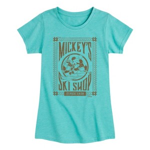Girls' - Disney - Mickeys Ski Shop Light Shirts Only Fitted Short Sleeve Graphic T-Shirt - 1 of 4