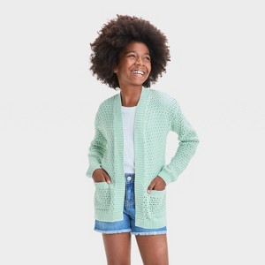 Girls' Open Cardigan - Cat & Jack™ - 1 of 3