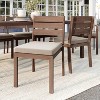 Martha Stewart Bedford Set of 2 Indoor-Outdoor Stackable Patio Dining Chairs with Brushed Woodgrain Aluminum Finish and All-Weather Seat Cushions - 2 of 4