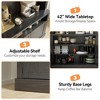 Coffee Bar Cabinet with LED Lights 72" Tall Buffet Cabinet with Storage  Kitchen Sideboard Coffee Hutch with Microwave Stand/Wine Rack/Glass Shelf - 4 of 4