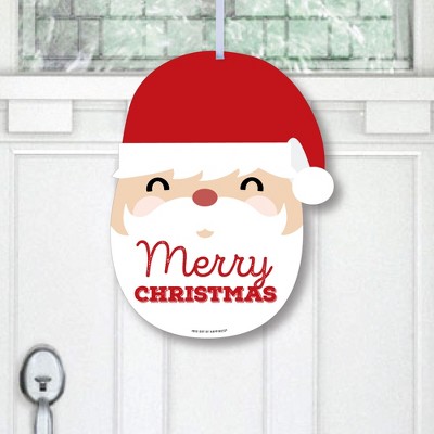 Big Dot of Happiness Jolly Santa Claus - Hanging Porch Christmas Party Outdoor Decorations - Front Door Decor - 1 Piece Sign