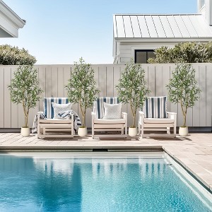 COZONY 5/6/7FT Artificial Olive Tree with White Planter, Faux Potted Floor Plant for Indoor Home Decor - 1 of 4