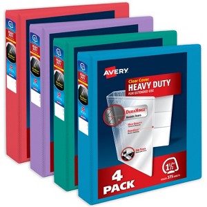 Avery Heavy-Duty View 3 Ring Binders, 1.5 Inch One Touch Slant Rings, 375-Sheet Capacity, DuraHinge, 2.1 Inch Wide Spine, Customizable Clear Cover and - 1 of 4