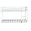 MATEERTY Solid Wooden, Twin Floor Bunk Bed wit Ladder, Upper and Bottom Bed Platforms Crafted with Stregthened Slats White - 4 of 4