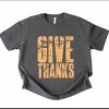 Give Thanks Block Distressed - Women's Heavyweight Graphic T-Shirt - 2 of 4