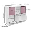 GlasFlength Decorative Storage Cabinets Farmhouse Modern Style，Ample Storage, Natural with Spaious Compartment，White, 35.43"*11.81"*29.52" - 4 of 4