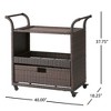 Outdoor Wicker Bar Table Cart,Palm Harbor Outdoor Wicker Rolling Bar Cart - Brown - 4 of 4