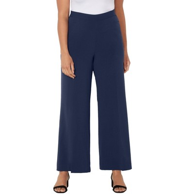 Catherines Women's Plus Size Petite Refined Wide Leg Pant