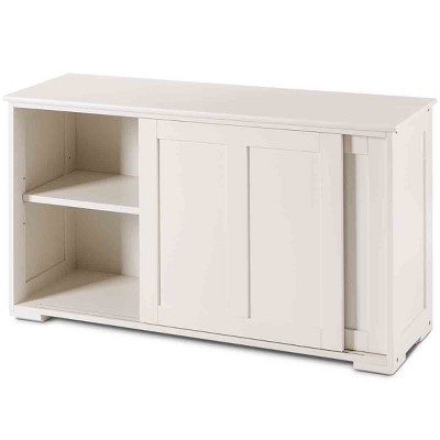 Tangkula Wood Buffet Cupboard Kitchen Storage Cabinet Sideboard w/ Sliding Door