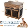 42" Dog Crate Furniture with Storage, Wooden Kennel End Table, Barn Doors - 3 of 4