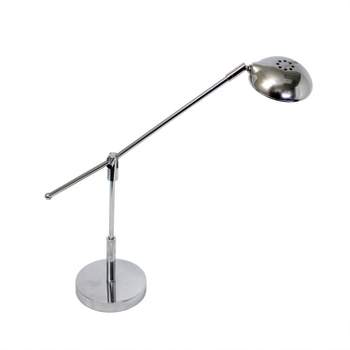 3W Balance Arm Chrome Desk Lamp with Swivel Head Silver (Includes LED Light Bulb) - Simple Designs