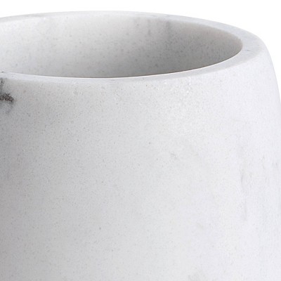 Legends White and Gray Marble Resin Bathroom Tumbler