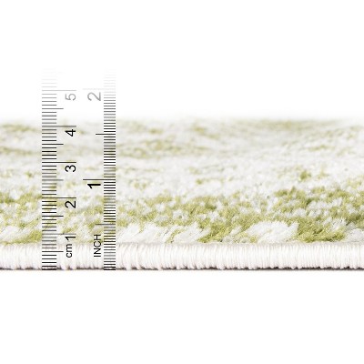 Green Medallion Synthetic Rectangular 9' x 12' Area Rug
