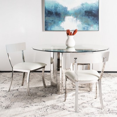 Abby 19'' White and Chrome Modern Side Chairs, Set of 2