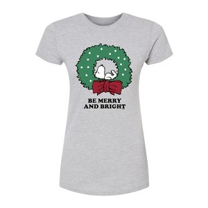 Women's - Peanuts - Holiday Vibes Fitted Graphic T-Shirt - 1 of 3
