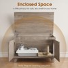 Lirago,Gray Flip-Top Hidden Cat Litter Box Cabinet with Rattan Doors - Modern & Functional Pet Furniture - 2 of 4