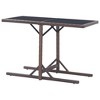 vidaXL Patio Table Brown 43.3 in.x20.9 in.x28.3 in. Glass and Poly Rattan - 4 of 4