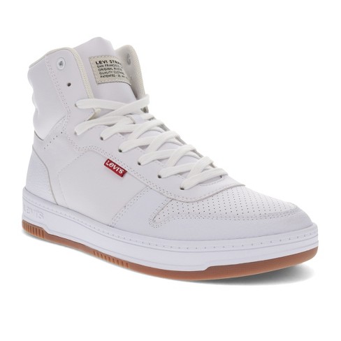 Levi's Mens Drive Hi Vegan Synthetic Leather Casual Hightop Sneaker Shoe,  White/grey, Size 13 : Target