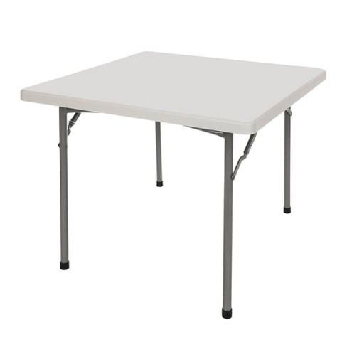 Cosco 24 Square Folding Camping Table, Gray Resin and Steel Frame