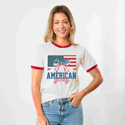 Simply Sage Market American Girly Flag Coquette Ringer Tee