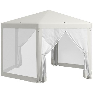 Outsunny 13' x 11' Outdoor Party Tent Hexagon Sun Shelter Canopy with Protective Mesh Screen Walls & Proper Sun Protection - 1 of 4