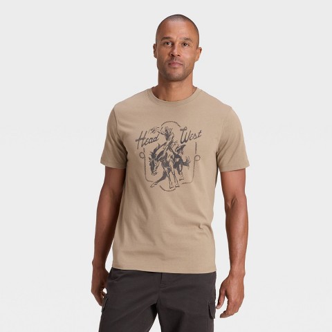 Мужские футболки Goodfellow & Co Men's Head West Short Sleeve Graphic T-Shirt - Goodfellow & Co™ Light Brown S