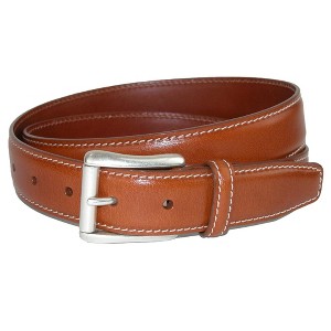 CrookhornDavis Men's Ciga Calfskin Leather Casual Belt with Contrast Stitch - 1 of 4