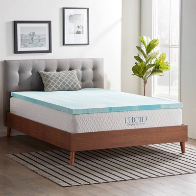 Twin Comfort Collection 2" Gel Swirl Memory Foam Mattress Topper - Lucid