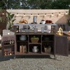 LunaLulinlk Outdoor Kitchen Island, Rolling Bar Cart & Storage Cabinet, Farmhouse Solid Wood Outdoor Grill Table with Stainless Steel Top, Spice Rack - 4 of 4