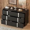 APRILSOUL47.20"Elegant Modern Dresser with Metal Handle, Mirrored Storage Cabinet with 6 Drawers - 3 of 4