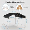 XBRIGH 12x20 Ft Carport, Heavy Duty Metal Car Port, All-Weather Protection, Easy Assembly for Cars, Trucks, Boats, Tractors, and Outdoor Storage - 2 of 4