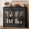 Jojoka White Sideboard Buffet Cabinet with Glass Doors, Adjustable Shelves, Soft-Close, Marble Top – Versatile Storage for Dining, Living & Kitchen - 4 of 4