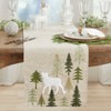 Saro Lifestyle Christmas Trees And Deer Table Runner, 16"x70", Natural - 3 of 3