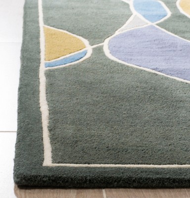Soho 2' x 3' Grey and Multicolor Wool Area Rug