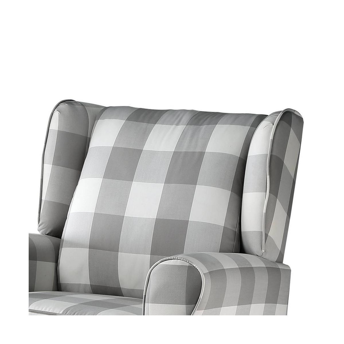 Acme Furniture Patli 35" Accent Chairs Gray Fabric: Flannel Upholstery, Swivel Base, Wood & Metal Frame - thumbnail 4