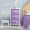 Sorbus Nightstand with 3 Drawers - Steel Frame, Wood Top & Easy Pull Fabric Bins - Perfect for Home, Bedroom, Office & College Dorm - 2 of 4