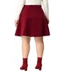 Agnes Orinda Women's Plus Size Corduroy Button Decor Elastic Waist A-Line Skirts - 4 of 4