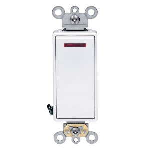 Leviton 20 amps Single Pole Rocker Illuminated Rocker Switch White - Case of 1 - 1 each - 1 of 1