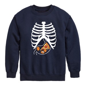 Boys' - Instant Message - Pizza Nuggets Skeleton Graphic Long Sleeve Fleece Sweatshirt - 1 of 4