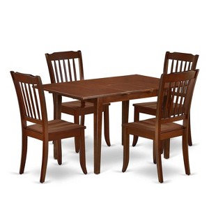 Southwestern Dining Set - 5 Piece Table & Chair Set - Rustic Farmhouse Style - Rectangular Table with Leaf - 1 of 4