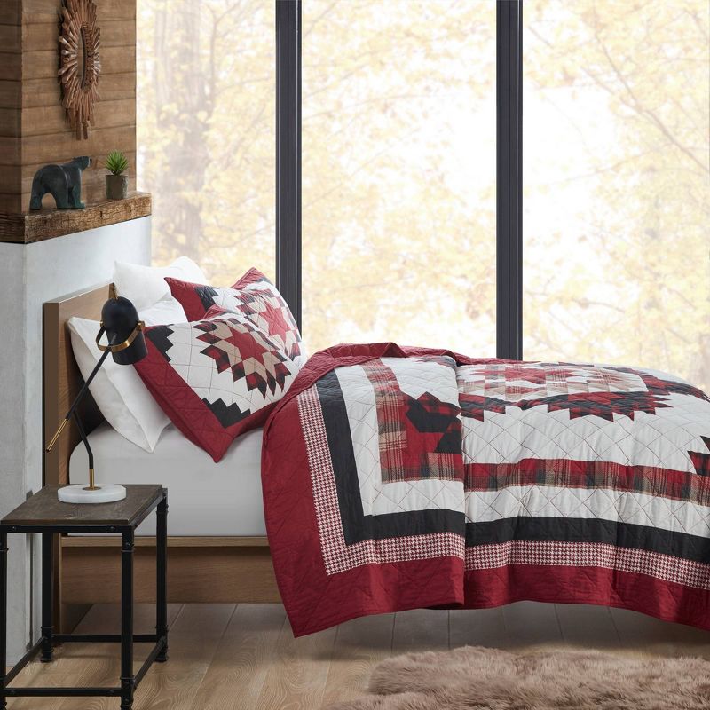 Compass Cotton Quilt Mini Set Red - Woolrich, 4 of 10
