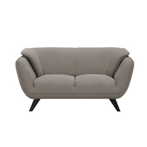 65" Nayeli Sofa Brown Linen - Acme Furniture: Upholstered Leather, Wood Frame, No Assembly Required - 1 of 4