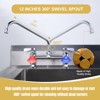WOWOW Multi-functional Double-Handle Deck Mounted Commercial Standard Kitchen Faucet 8 in. Swivel Spout in Polished Chrome - 4 of 4