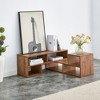 Chic Crate - Modular L-Shaped TV Stand w/ 2 Cube Units - Open Shelf Media Console for Gaming/Living Room - 47" Espresso Wood - 3 of 4