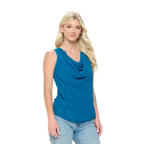 SLEEVELESS COWL NECK TOP