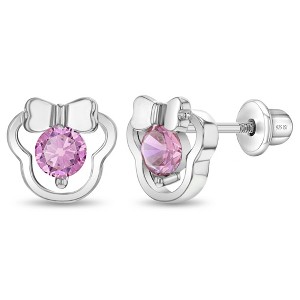 Girls' Miss Mouse Screw Back Sterling Silver Earrings - In Season Jewelry - 1 of 4