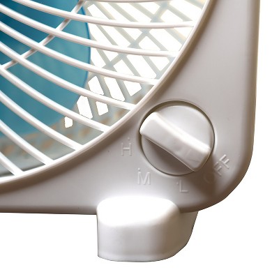 Seasons Comfort 9" White and Blue Portable Table Fan