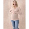 Women's V-Neck Side-Ruched Long Sleeve Henley Tee | Motherhood Maternity - 3 of 4