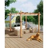 Aluminum Pergola w/ Retractable Canopy - Heavy-Duty UV-Resistant for Deck, Backyard - 4 of 4