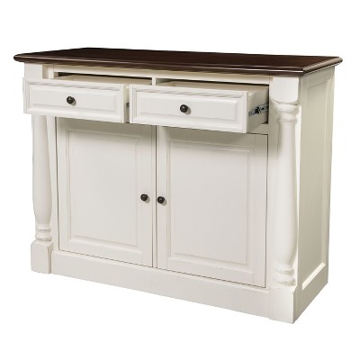 Elegant Distressed White Carved Sideboard with Adjustable Shelves